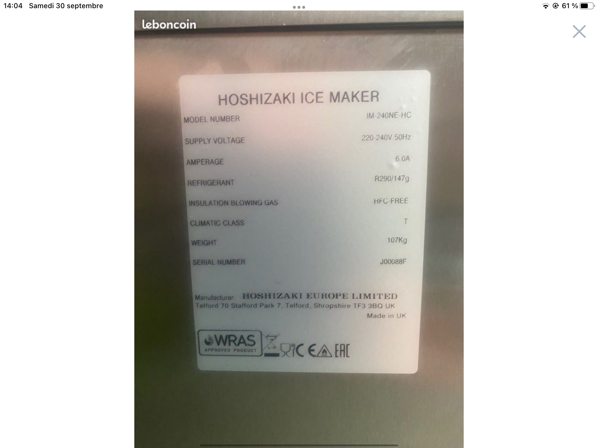 Machine A Glaçons Hoshizaki – Image 3